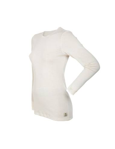 dessous chauds  femmes dentelle et laine manches longues ecru