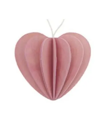 Décoration coeur et carte postale bois de bouleau LOVI rose