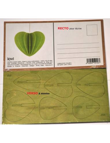 Wood decor heart and postcard Birch LOVI