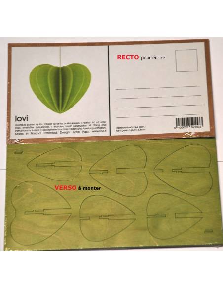 coeur en bois vert décoration LOVI