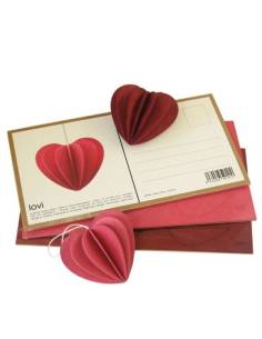 Wood decor heart and postcard Birch LOVI