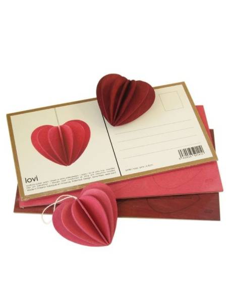 Wood decor heart and postcard Birch LOVI
