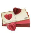 Coeur en bois de bouleau rose rouge vert décoration LOVI