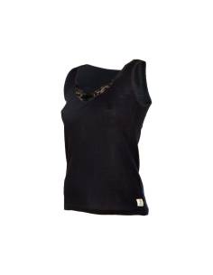 Tank top black woman 100% Merino Wool