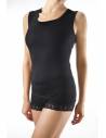 Tank Top schwarz Frau 100 % Merinowolle