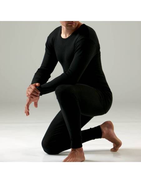 Caleçon homme en pure laine et soie noir