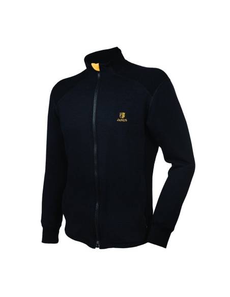 Veste jogging homme 100% laine mérinos noir
