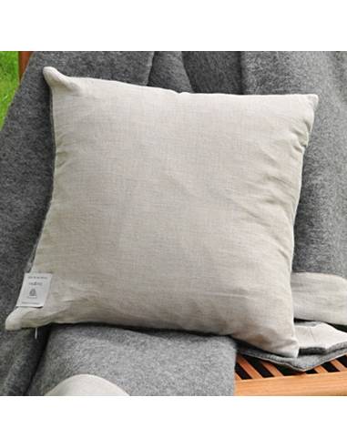 Housse de coussin nordique pure laine dos lin 40 cm