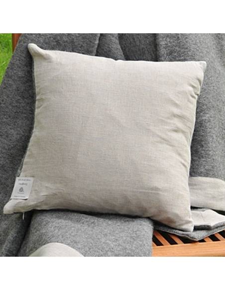 Housse de coussin nordique pure laine dos lin 40 cm 