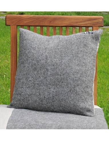 Housse de coussin nordique pure laine dos lin 40 cm
