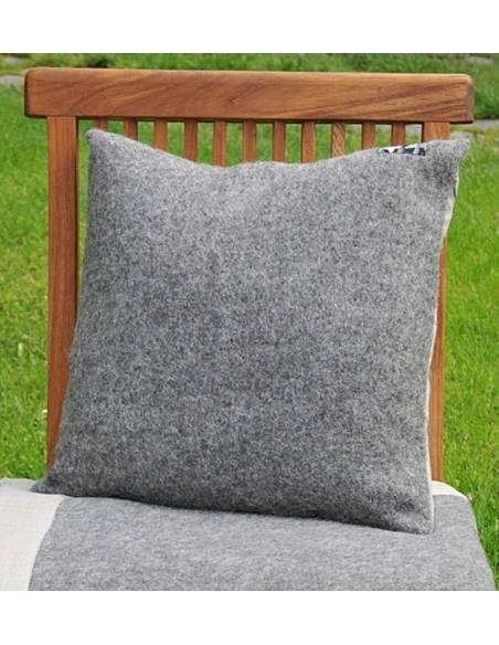 Housse de coussin nordique pure laine dos lin 40 cm 