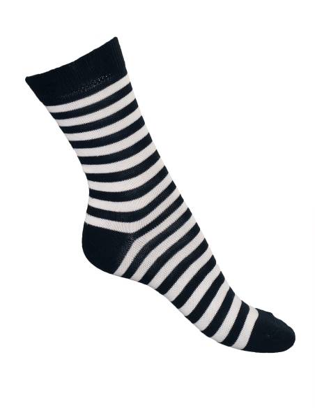 Chaussettes femme couleur et rayures en coton de luxe