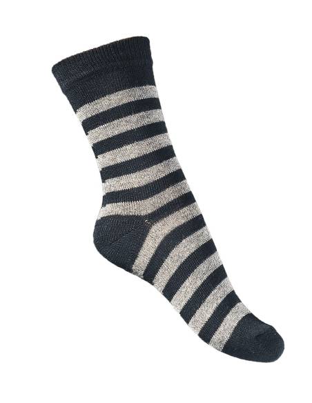 chaussettes rayées noir et gris