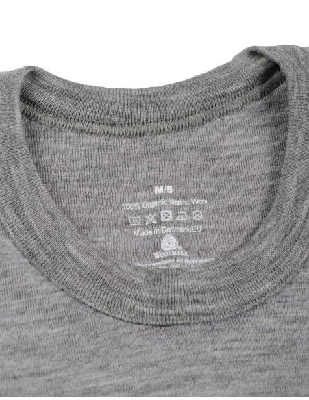 Tee shirt  gris homme pure laine mérinos