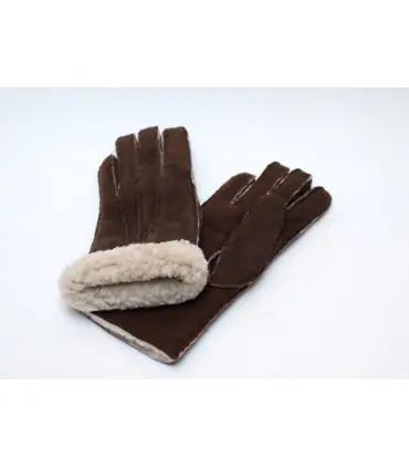 gants luxueux  peau agneau marron foncé