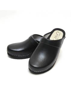 Men's Swedish Clogs leather and wood 