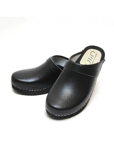 Men's Swedish Clogs leather and wood 