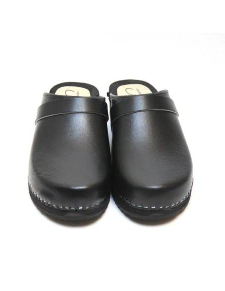 Men's Swedish Clogs leather and wood 