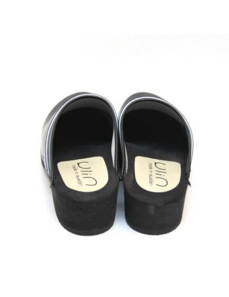 Men's Swedish Clogs leather and wood 