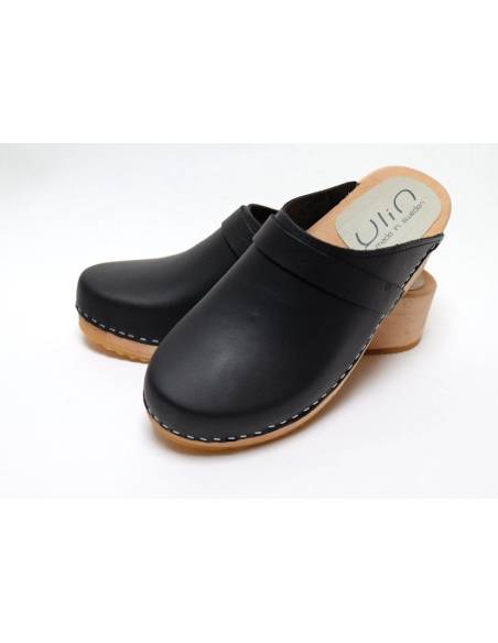 zuecos de madera suecas de cuero vegetal nubuck  hombre