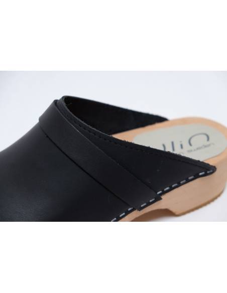 zuecos de madera suecas de cuero vegetal nubuck  hombre