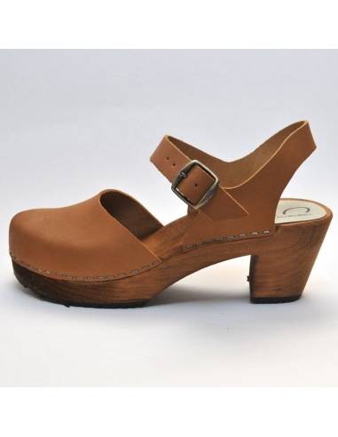 Schwedische Holz und wild Leder hochhackigen Schuh-Oberteile und Bräute Frau