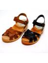 Mujeres suecas sandalias en cuero vegetal