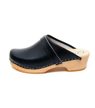 Men's Swedish Clogs leather and wood 