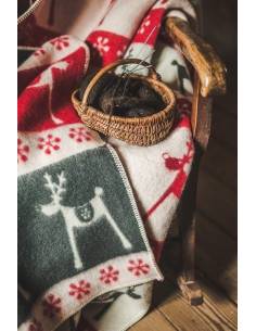 Plaids gris en laine scandinave 100%