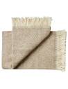 Plaid en pure laine vierge scandinave chevron beige