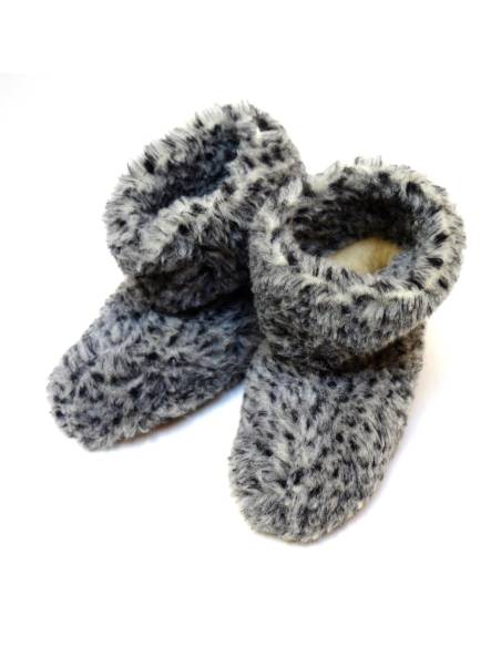 pure wool slippers antracit grey
