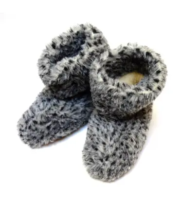 pure wool slippers antracit grey