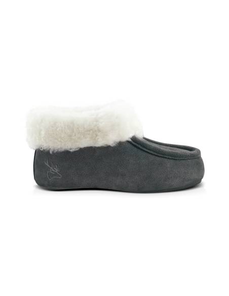 Chaussons chauds en peau d'agneau tannage végétal Grsi semelle anti dérapante