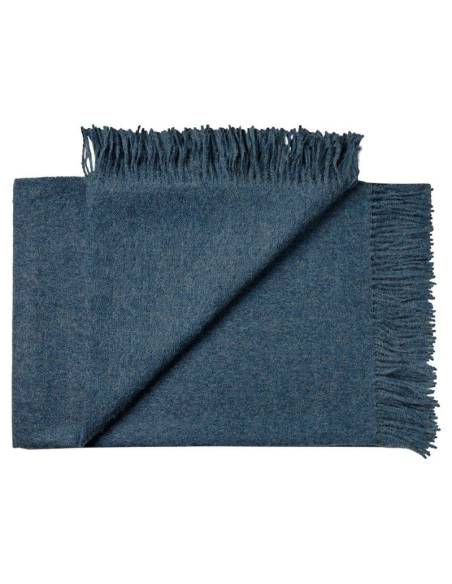Plaid pure laine Baby ALPAGA chiné bleu nuit