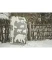 Warm thick blanket in wool polar bear pattern