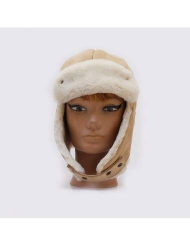 Aviator sombreros de piel de cordero gunuino