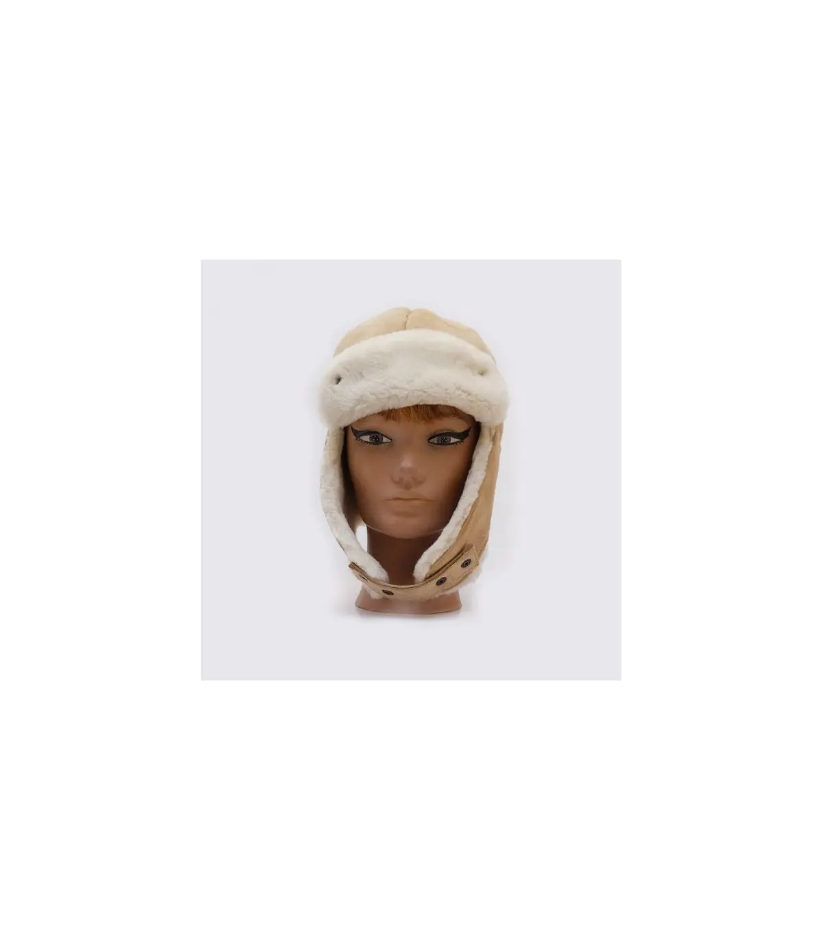 Chapka Mouton - Cuir -Renard - Fourrure Coloris vetements en peau lainée  femme Noir