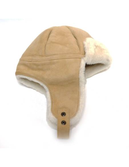 Aviator sombreros de piel de cordero gunuino