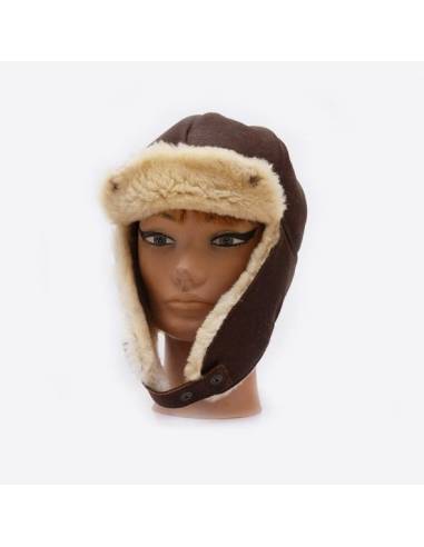 Flieger -Stil Echt Lammfell Chapkas 