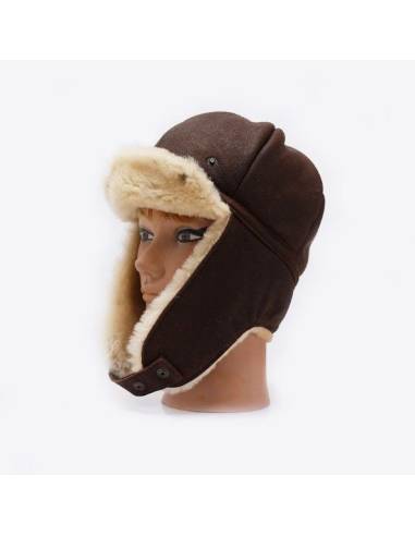 Flieger -Stil Echt Lammfell Chapkas 