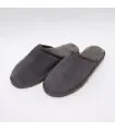Nordic  men's slippers in grey guenuine lambskin