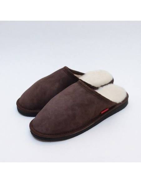 Nordic  slippers for men  in guenuine lambskin grey