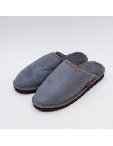 Nordic  slippers for men  in guenuine lambskin grey