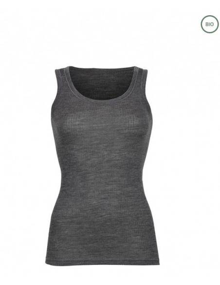 Débardeur femme pure laine mérinos bio gris