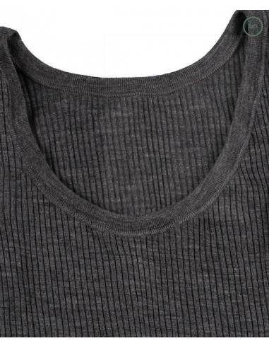 Débardeur femme pure laine mérinos bio gris