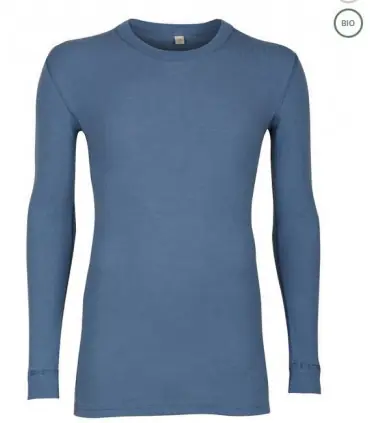 Men's  shirt long sleeves pure Merino Wool blue, grey, off-white