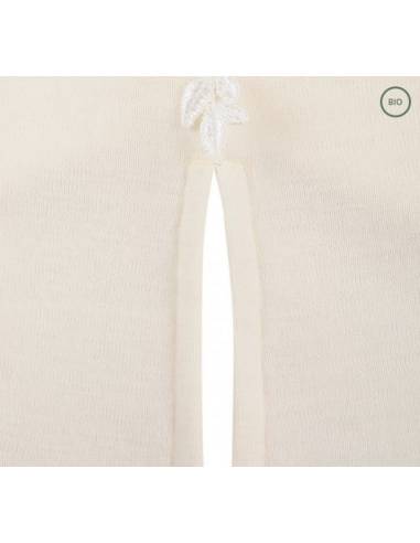 camisa de punto de cuello de mujer en lana merino gris puro