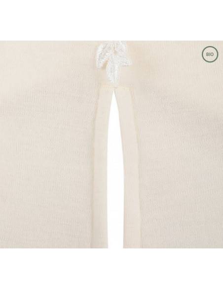camisa de punto de cuello de mujer en lana merino gris puro