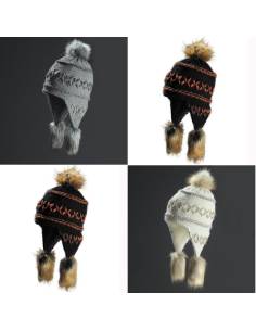 peruvian mottled wool beanie fleece lined