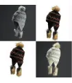 Bonnet péruvien laine tricoté grosses côtes doublé polaire